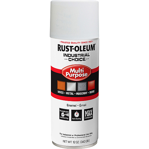 Rust-Oleum Industrial Choice Enamel Spray Paint Aerosol - Gloss - White - 12 fl oz - 1 Each (1692830V)