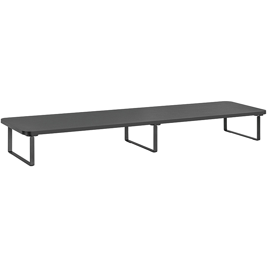 Lorell Quick-Install Monitor Laptop Riser 4.80" Height x 39.40" Width x 10.20" Depth - Powder Coated - Steel, Particleboard, Silicone - Black (LLR99556)