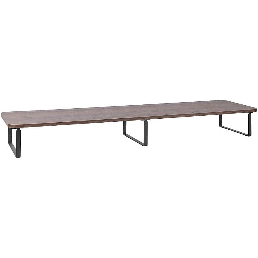 Lorell Quick-Install Monitor Laptop Riser 4.80" Height x 39.40" Width x 10.20" Depth - Powder Coated - Steel, Particleboard, Silicone - Teak (LLR99557)