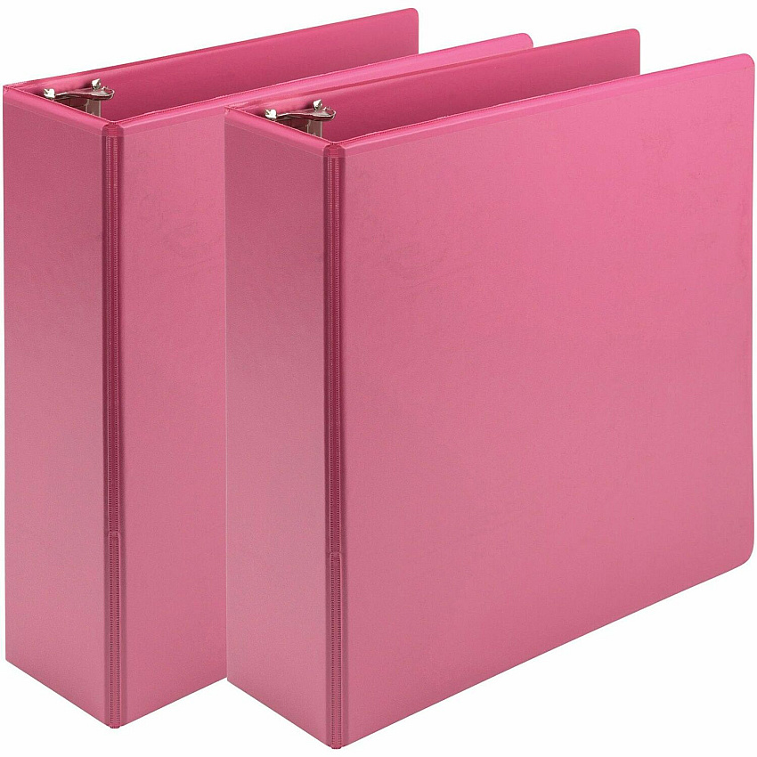 Samsill Earth's Choice Plant-based View Binders 3" Binder Capacity - Letter - 8 1/2" x 11" Sheet Size - 3 Ring(s) - Fastener(s): Round Ring - Pocket(s): 2 - Chipboard, Polypropylene, Plastic - Berry Pink - Recycled - Durable, Clear Overlay, Non-g (U86876)