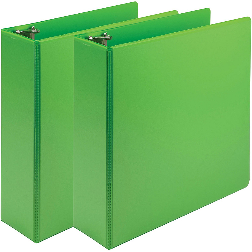 Samsill Earth's Choice Plant-based View Binders 3" Binder Capacity - Letter - 8 1/2" x 11" Sheet Size - 3 Ring(s) - Fastener(s): Round Ring - Pocket(s): 2 - Chipboard, Polypropylene, Plastic - Lime Green - 1.26 lb - Recycled - Durable, Clear Over (U86878)
