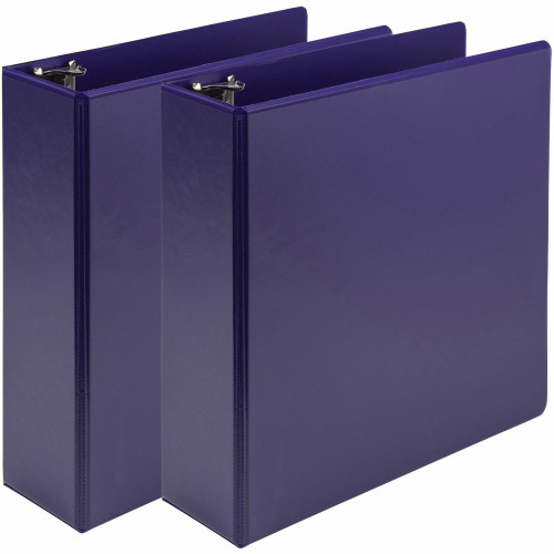 Samsill Earth's Choice Plant-Based Durable 3 Inch 3 Ring View Binders - 2 Pack - Purple (U86808)