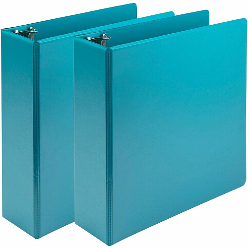 Samsill Earth's Choice Plant-based View Binders 3" Binder Capacity - Letter - 8 1/2" x 11" Sheet Size - 3 Ring(s) - Fastener(s): Round Ring - Pocket(s): 2 - Chipboard, Polypropylene, Plastic - Turquoise - Recycled - Durable, Clear Overlay, Non-gl (U86877)