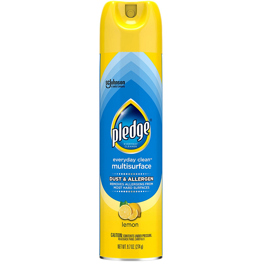 Pledge Everyday Clean Dust & Allergen Multisurface Cleaner Lemon Scent - Blue - 6 / Carton (336281CT)