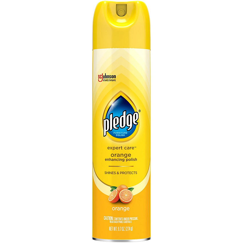Pledge Expert Care Enhancing Polish 9.7 fl oz (0.3 quart) - Orange Scent - Yellow - 6 / Carton (336385CT)