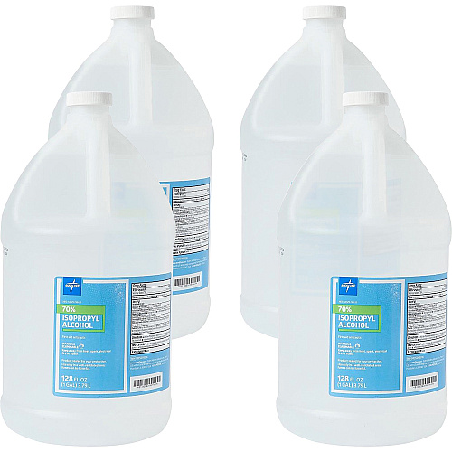 Medline Isopropyl Rubbing Alcohol For Minor Cut, Scrape, Burn - 1 gal - 4 / Carton (MDS098016CT)