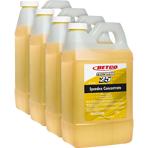 Betco Speedex Heavy Duty Degreaser - FASTDRAW 25 Concentrate - 67.6 fl oz (2.1 quart) - Lemon Scent - Water Soluble, Deodorize, Fast Acting - Light Amber - 4 / Carton (5284700CT)