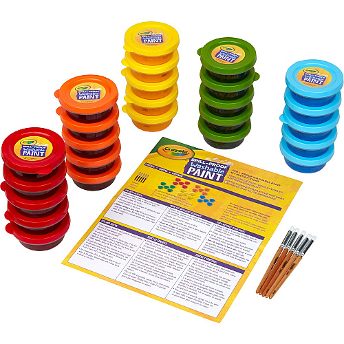 Crayola Spill Proof Washable Paint Set Art, Craft - Recommended For 3 Year - 25 / Pack (542313)