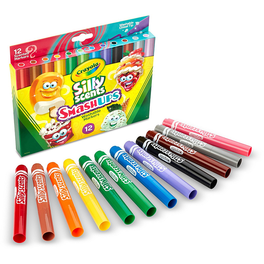Crayola Silly Scents Slim Scented Washable Markers Washable - Assorted Ink - 12 / Pack (588279)
