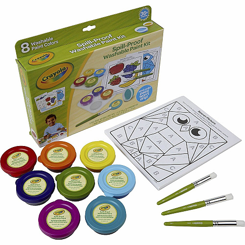 Crayola Spill Proof Washable Paint Set Art, Craft, Fun and Learning - Recommended For 3 Year - 1 Kit (811518)