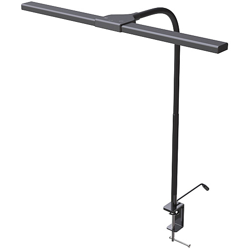 Data Accessories Company Clamp-On LED Desk Lamp 20" Height x 18" Width - LED Bulb - Flexible Neck, Gooseneck, Dimmable, Color Changing Mode, Durable - Metal - Desk Mountable, Table Top - Black - for Desk, Table (21646)