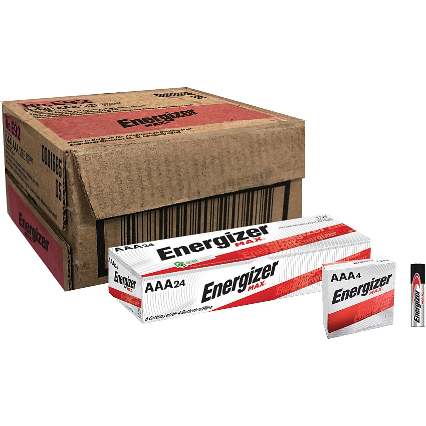 Energizer Max AAA Alkaline Battery 4-Packs For Digital Camera, Multipurpose, Toy - AAA - 4/Pack - 36 / Carton (E92CT)