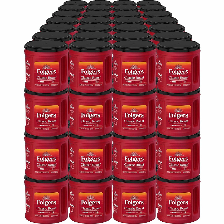 Folgers&reg; Ground Classic Roast Coffee Medium - 25.9 oz Per Canister - Ground - Rich Aroma - Kosher - 294 / Pallet (30407PL)