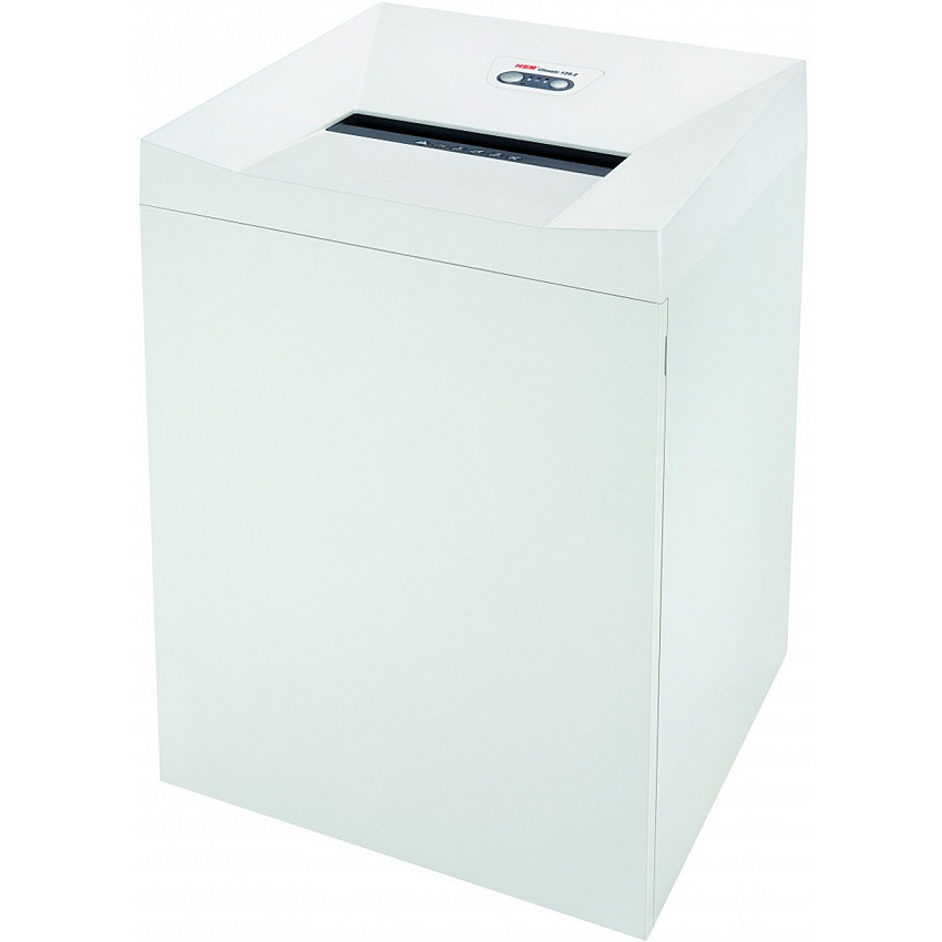 HSM Classic 125.2 - 1/32" x 3/16" + External Autom. Oiler Continuous Shredder - Particle Cut - 4 Per Pass - for shredding Paper, Staples, Paper Clip - 0.031" x 0.188" Shred Size - P-7/F-3 - 10.04" Throat - 20.10 gal Wastebin Capacity - White (1562173O)