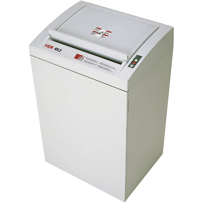 HSM Classic 411.2 - 1/32" x 3/16" + External Autom. Oiler Continuous Shredder - Particle Cut - 10 Per Pass - for shredding Paper, Staples, Paper Clip - 0.031" x 0.187" Shred Size - P-7/F-3 - 15.75" Throat - 38.60 gal Wastebin Capacity - Light G (1564173O)