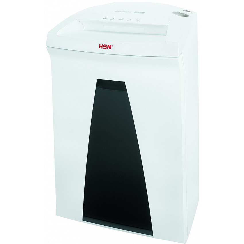 HSM SECURIO B24 - 1/16" x 5/8" Continuous Shredder - Particle Cut - 11 Per Pass - for shredding Paper, Paper Clip, Staples, Credit Card, CD, DVD - 0.063" x 0.625" Shred Size - P-5/T-5/E-4/F-2 - 9.45" Throat - 9.20 gal Wastebin Capacity - White - (1782113)
