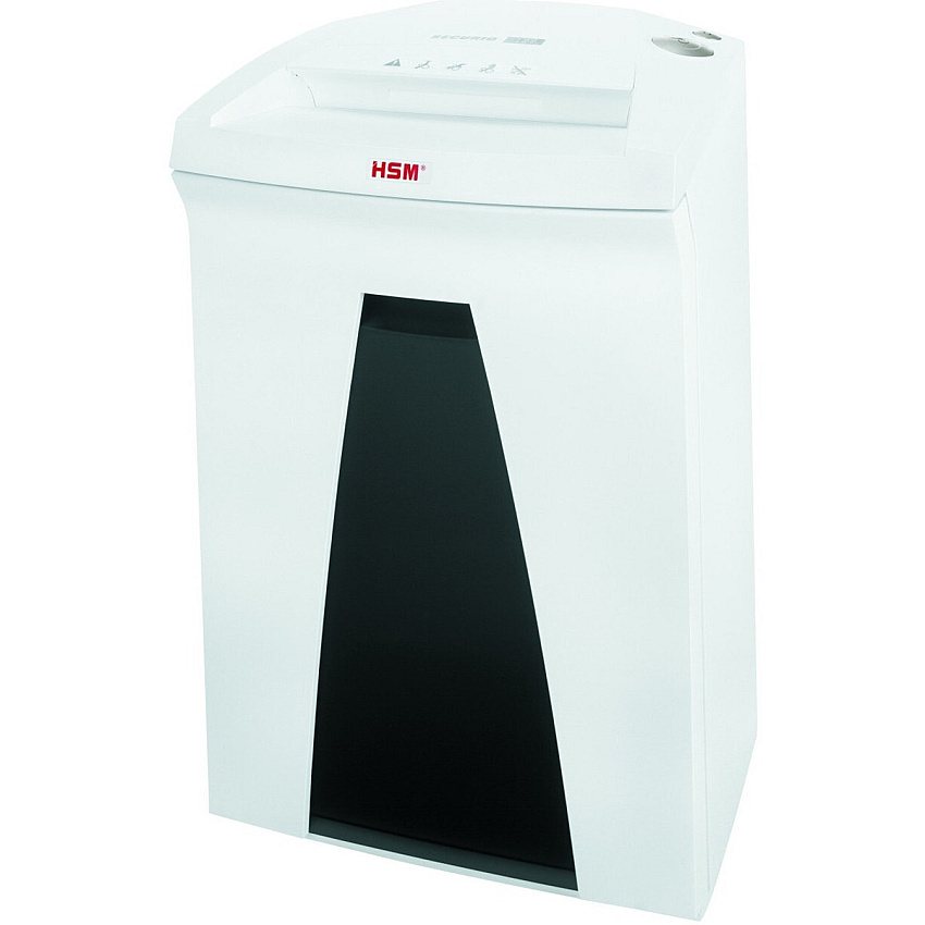 HSM SECURIO B24 - 1/32" x 3/16" + External Autom. Oiler Continuous Shredder - Particle Cut - 4 Per Pass - for shredding Paper - 0.031" x 0.187" Shred Size - P-7/F-3 - 9.45" Throat - 9.20 gal Wastebin Capacity - White - 1 Each (1784113O)