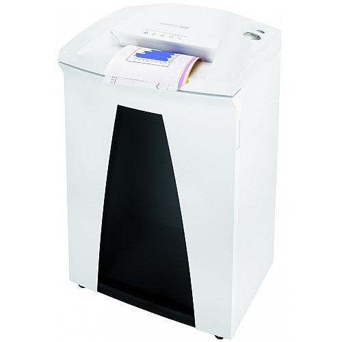 HSM SECURIO B34 - 1/4" Continuous Shredder - Strip Cut - 32 Per Pass - for shredding Paper, Paper Clip, Staples, CD, DVD, Credit Card - 0.250" Shred Size - P-2/O-2/T-2/E-2 - 12.20" Throat - 26.40 gal Wastebin Capacity - White - 1 Each (1841113)