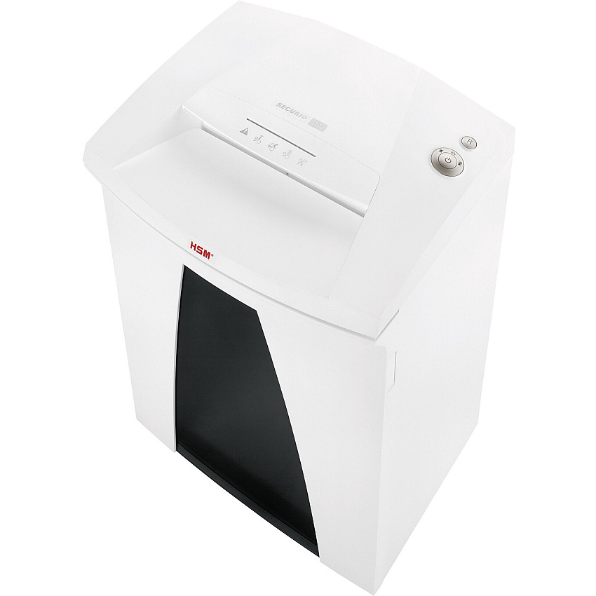 HSM SECURIO B34 - 3/16" x 1 1/8" Continuous Shredder - Particle Cut - 22 Per Pass - for shredding Paper, Paper Clip, Staples, CD, DVD, Credit Card - 0.188" x 1.125" Shred Size - P-4/O-3/T-4/E-3/F-1 - 12.20" Throat - 26.40 gal Wastebin Capacity - (1843113)