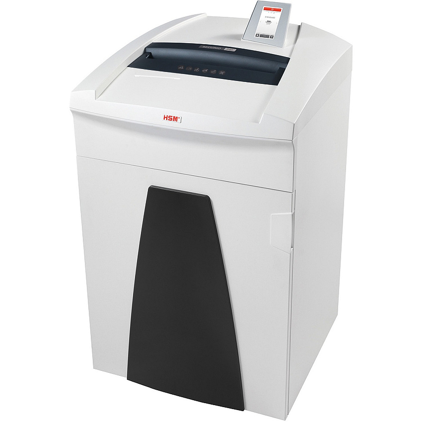 HSM Securio P40i Shredder Continuous Shredder - Strip Cut - 60 Per Pass - for shredding Staples, Store Card, Paper, Paper Clip, Credit Card, CD, DVD, 3.5" Floppy Disk - 0.250" Shred Size - 40 gal Wastebin Capacity - White - TAA Compliant (1881121)