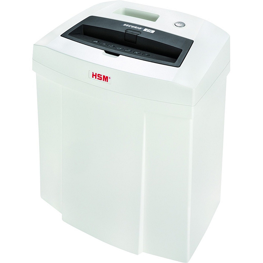 HSM SECURIO C14 - 5/32" x 1" Particle Cut - 6 Per Pass - for shredding Staples, Paper, Paper Clip, Credit Card - 0.156" x 1" Shred Size - P-4/T-4/E-3/F-1 - 8.86" Throat - 5.30 gal Wastebin Capacity - White - 1 Each (2253113)