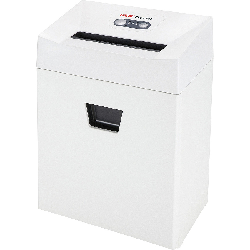 HSM Pure 320 Shredder Strip Cut - 17 Per Pass - for shredding Staples, Paper, Paper Clip - White - 1 Each (2331113)