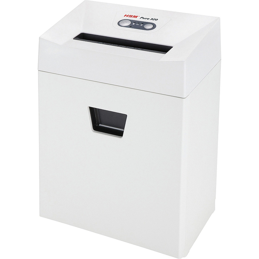 HSM Pure 320 Shredder Cross Cut - 9 Per Pass - for shredding Staples, Paper, Paper Clip - White - 1 Each (2333113)
