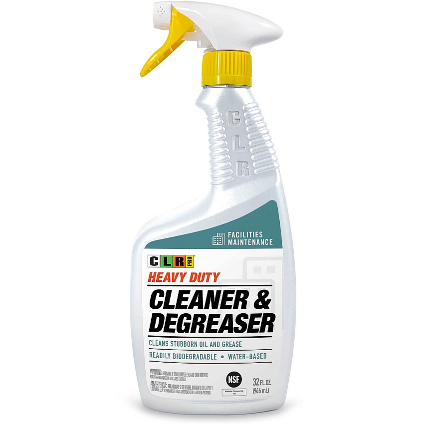 CLR Pro Heavy Duty Cleaner & Degreaser 32 fl oz (1 quart) - Surfactant Scent - 1 Bottle - Water Based, Solvent-free, Heavy Duty, Non-abrasive, Petroleum Free - White (FMHDCD326PRO)