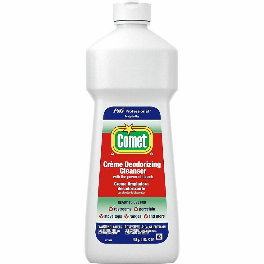 Comet Creme Deodorizing Cleanser 32 fl oz (1 quart) - Non-scratching - White Bottle - 1 Bottle (73163)