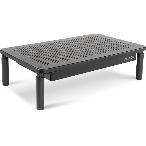 Allsop Metal Art Tri-Level Monitor Stand Up to 27" Screen Support - 30 lb Load Capacity - Powder Coated - Metal - Black (32545)
