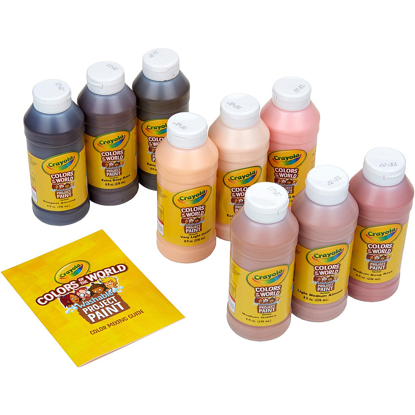 Crayola Colors of the World&trade; Washable Paint Multicolor - 8 fl oz - Washable - 9 / Pack (542314)