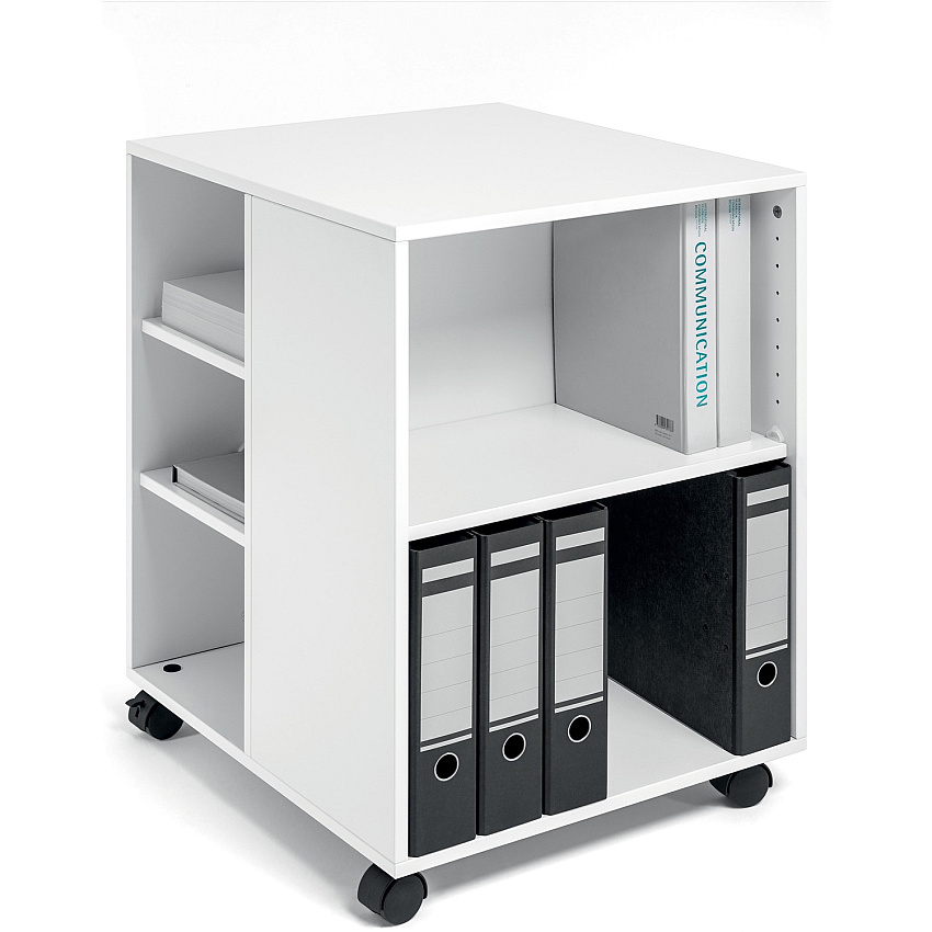 DURABLE Multifunction Trolley 6 Shelf - 132 lb Capacity - 4 Casters - Wood - 20.79" Width x 23.31" Depth x 29.45" Height - White - 1 Each (311302)