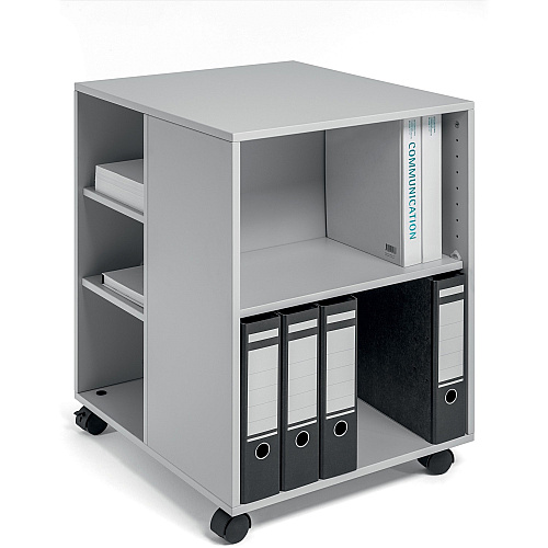 DURABLE Multifunction Trolley 6 Shelf - 132 lb Capacity - 4 Casters - Wood - 20.79" Width x 23.31" Depth x 29.45" Height - Gray - 1 Each (311310)