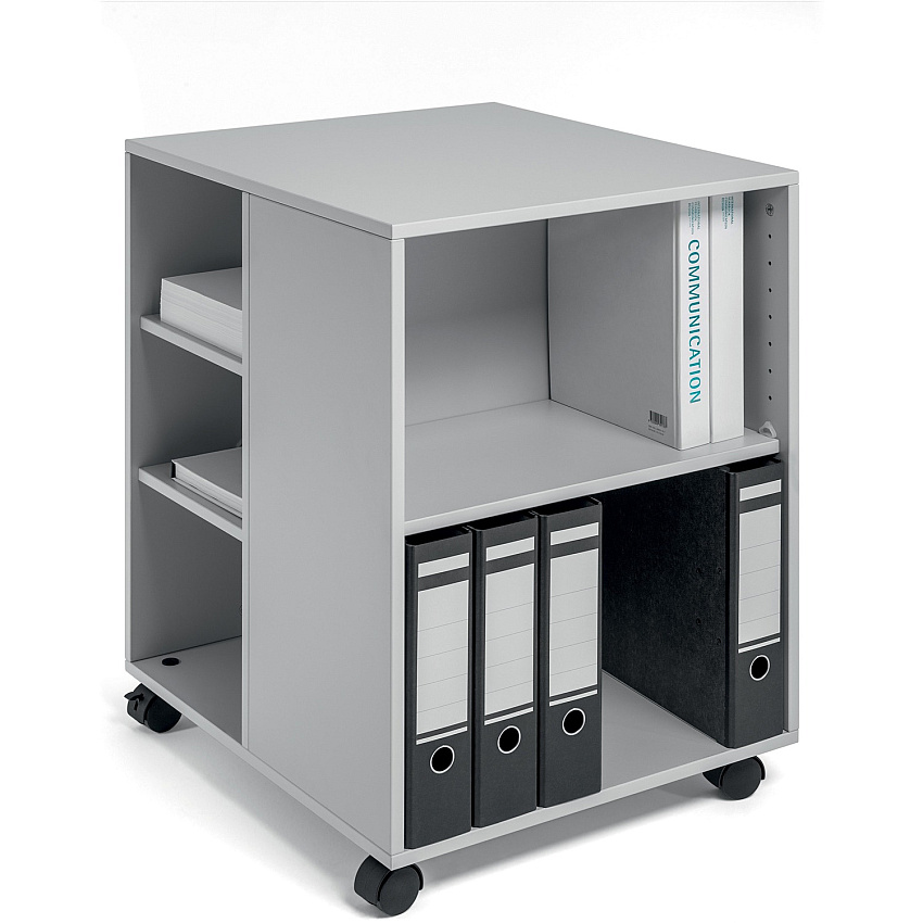 DURABLE Multifunction Trolley 6 Shelf - 132 lb Capacity - 4 Casters - Wood - 20.79" Width x 23.31" Depth x 29.45" Height - Gray - 1 Each (311310)