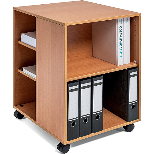 DURABLE Multifunction Trolley 6 Shelf - 132 lb Capacity - 4 Casters - Wood - 20.79" Width x 23.31" Depth x 29.45" Height - Beech - 1 Each (311347)