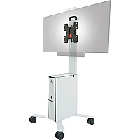 DURABLE COWORKSATION Mobile TV Cart 3 Shelf - 39.68 lb Capacity - 4 Casters - High Density Fiberboard (HDF) - 22.52