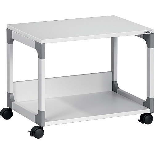 DURABLE System 48 Multifunction Trolley 2 Shelf - 4 Casters - Plastic, Steel, Melamine Faced Chipboard (MFC) - 23.62" Width x 17.01" Depth x 18.78" Height - Metal Frame - Gray - 1 Each (371010)