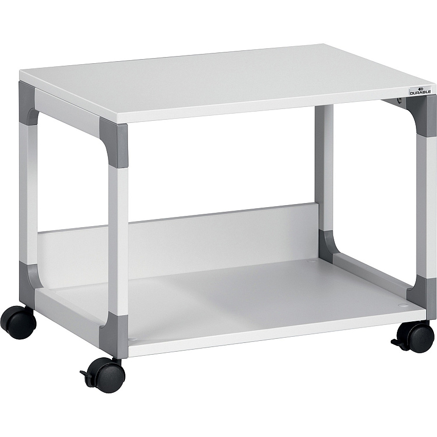 DURABLE System 48 Multifunction Trolley 2 Shelf - 4 Casters - Plastic, Steel, Melamine Faced Chipboard (MFC) - 23.62" Width x 17.01" Depth x 18.78" Height - Metal Frame - Gray - 1 Each (371010)