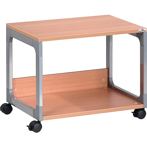 DURABLE System 48 Multifunction Trolley 2 Shelf - 4 Casters - Metal, Steel, Melamine, Hardboard, Fiberglass, Plastic - 3.60" Width x 17" Depth x 18.80" Height - Silver, Beech - 1 Each (3710124)
