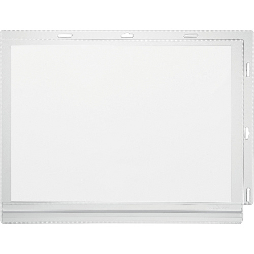 DURABLE Water-Resistant Document Pockets with Ties 10.31" Holding Width x 13.39" Holding Height - Water Resistant, Residue-free, UV Resistant, Heat Resistant, Anti-glare, Anti-reflective, Reusable - Plastic - Transparent - 5 / Pack (502719)