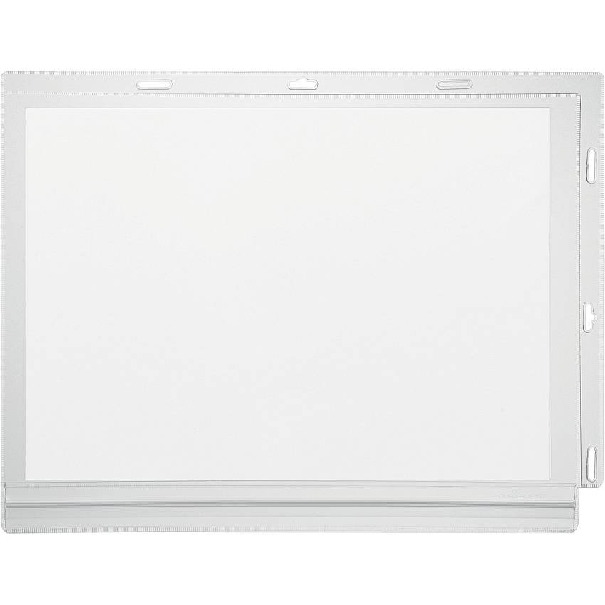 DURABLE Water-Resistant Document Pockets with Ties 10.31" Holding Width x 13.39" Holding Height - Water Resistant, Residue-free, UV Resistant, Heat Resistant, Anti-glare, Anti-reflective, Reusable - Plastic - Transparent - 5 / Pack (502719)