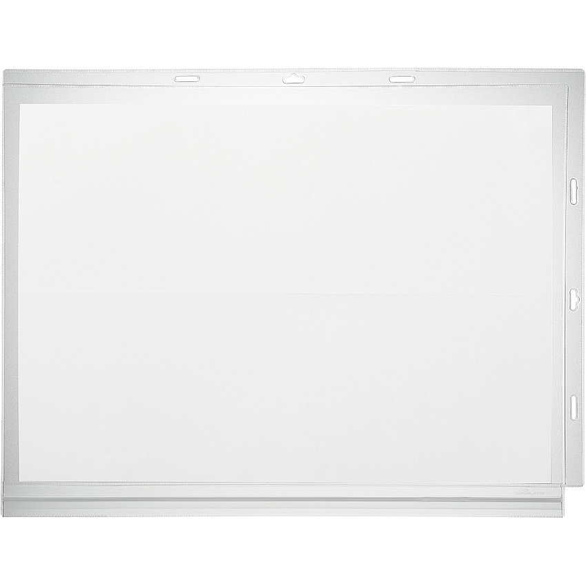 DURABLE Water-Resistant Document Pockets with Ties 13.78" Holding Width x 18.11" Holding Height - Water Resistant, Residue-free, UV Resistant, Heat Resistant, Anti-glare, Anti-reflective, Reusable - Plastic - Transparent - 5 / Pack (502819)