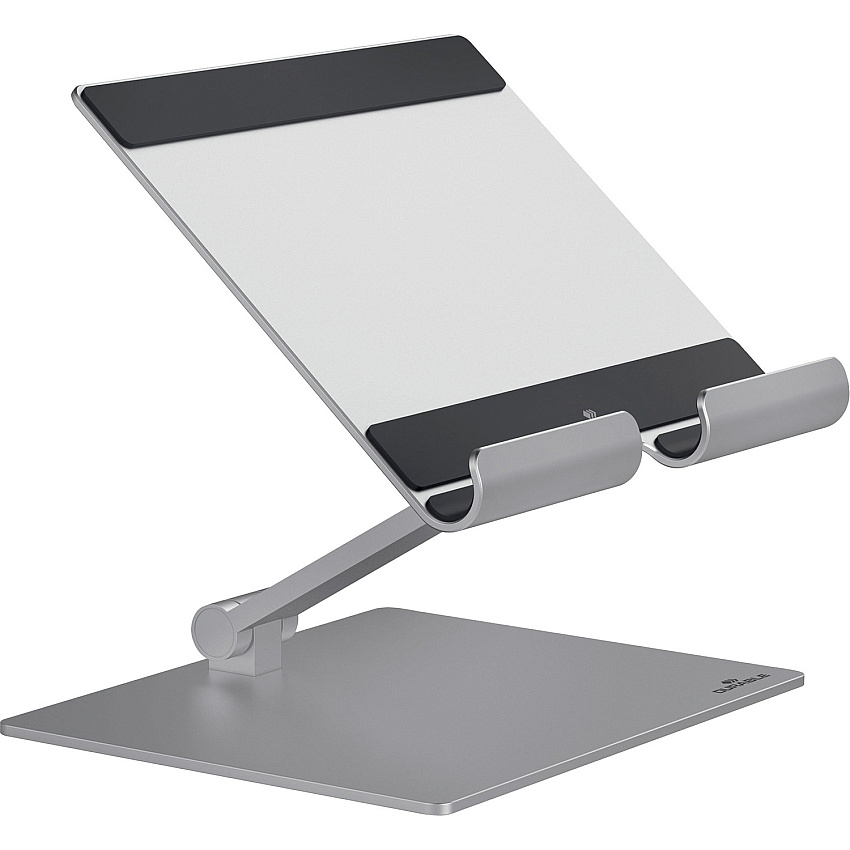 DURABLE Rise Tablet Stand Up to 13" Screen Support - 2.20 lb Load Capacity - 8.07" Height x 6.69" Width x 5.39" Depth - Tabletop - Aluminum - Silver (894023)