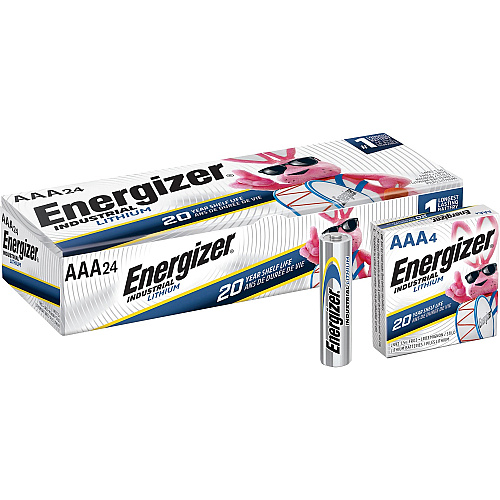 Energizer Industrial AAA Lithium Battery 4-Pack For Construction, Facility Maintenance, Medical Center, Office, Classroom - AAA - 4/Pack - 6 / Box (LN92BX)