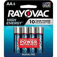 Rayovac High Energy Alkaline AA Batteries For Flashlight, Remote Control, Mouse - AA - 4 / Pack (8154T)