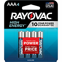 Rayovac High Energy Alkaline AAA Batteries For Flashlight, Remote Control, Mouse - AAA - 4 / Pack (8244T)