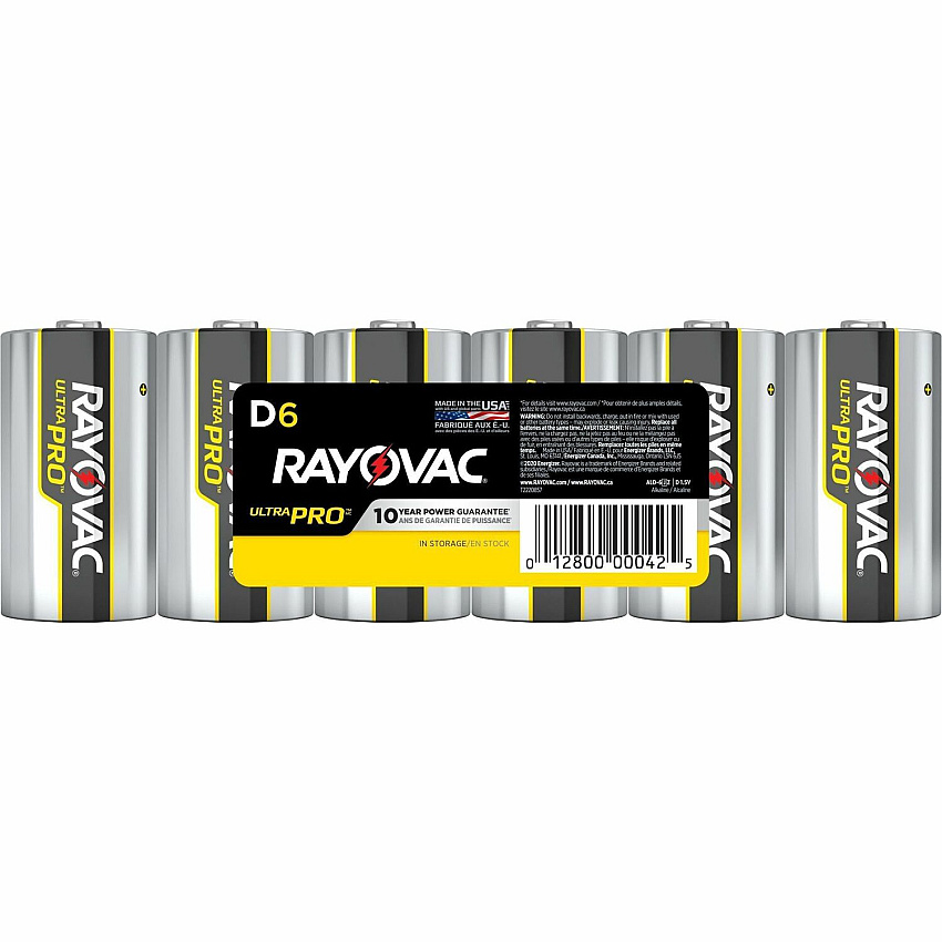 Rayovac Ultra Pro Alkaline D Batteries, 6 Pack For Flashlight, Wireless Enabled Device - D - 6 / Pack (ALD6)