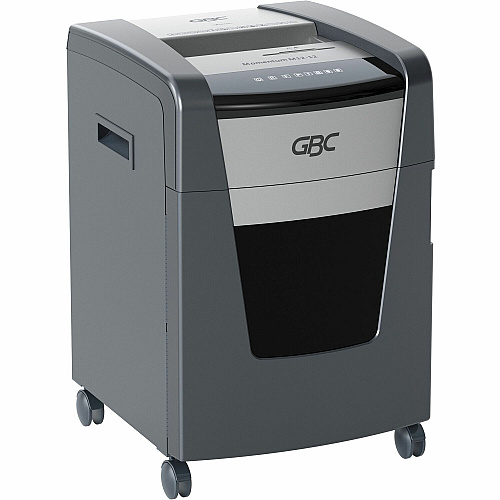 GBC Momentum Paper Shredder, M12-12, Micro-Cut, Anti-Jam, 12 Sheets Continuous Shredder - Micro Cut - 12 Per Pass - for shredding CD, Credit Card, Junk Mail, Staples, Paper Clip, DVD - 0.078" x 0.594" Shred Size - 9" Throat - 12 gal Wastebin C (WSM177003)
