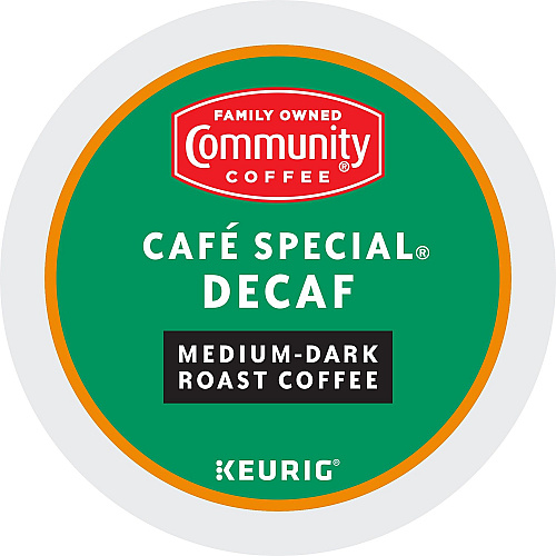 Community Coffee Community&reg; Coffee K-Cup Caf&eacute; Special Decaf Blend Coffee Compatible with Keurig Brewer - Medium/Dark - 24 / Box (64080)