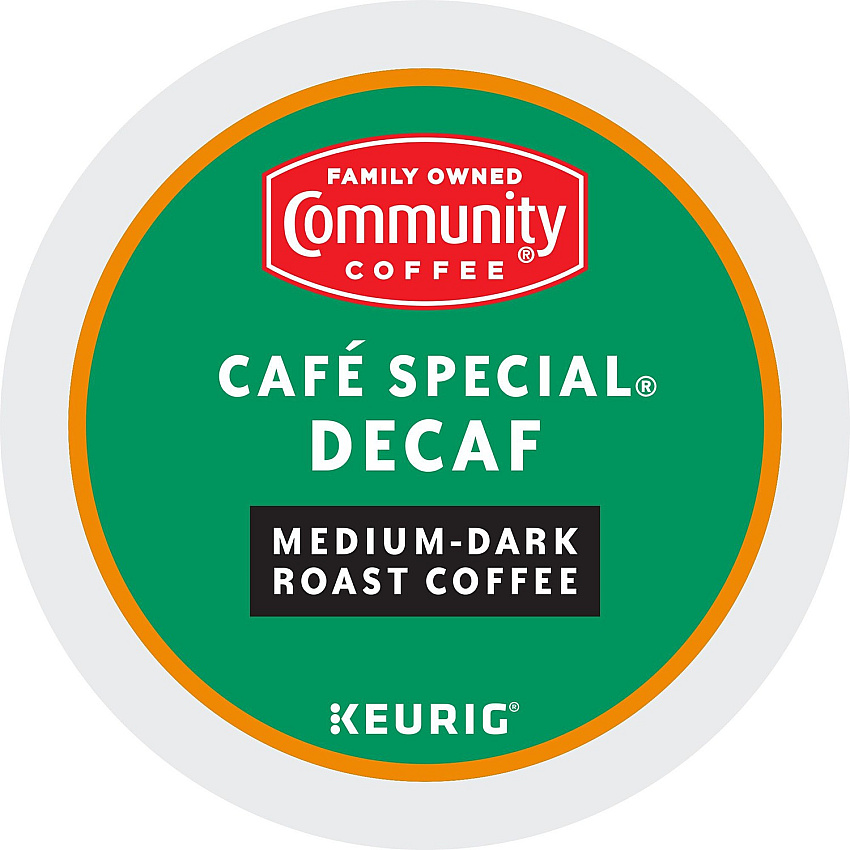 Community Coffee Community&reg; Coffee K-Cup Caf&eacute; Special Decaf Blend Coffee Compatible with Keurig Brewer - Medium/Dark - 24 / Box (64080)
